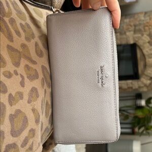 Kate Spade Light Gray Leather Wallet